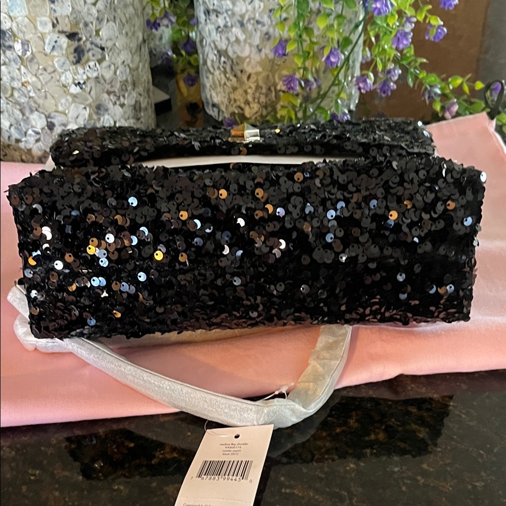 Natalia Sequin Medium Flap turn lock Shoulder bag - Picture 10 of 13